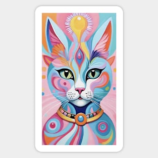 Whisker Whimsy: Abstract Cat Carnival Sticker